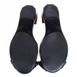 مملوكة مسبقًا حذاء فلات سالفاتوري فيراغامو جيلي فيونكة دانتيل بريتا أسود مقاس 40.5