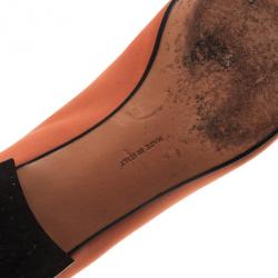 مملوكة مسبقًا Salvatore Ferragamo Orange Suede Bow Ballet Flats Size 37