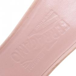 Salvatore Ferragamo Blush Pink Criss Cross Leather Slides Size 40.5