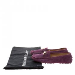 مملوكة مسبقًا Salvatore Ferragamo Purple Suede Saba Loafers Size 38