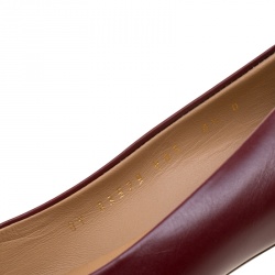 Pre Owned حذاء باليرينا فلات سالفاتوري فيراغامو جلد وردي لامع بفيونكة فارينا مقاس 41