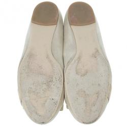 مملوكة مسبقًا Salvatore Ferragamo Metallic Varina Ballet Flats Size 38.5