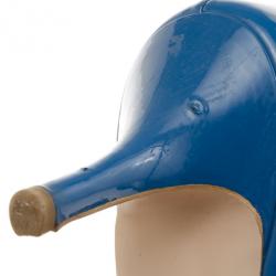 Pre Owned Salvatore Ferragamo Blue Patent Vara Bow Peep Toe Pumps Size 39