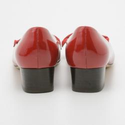 مملوكة مسبقًا Salvatore Ferragamo Red Patent Bessy Block Heel Pumps Size 39