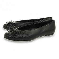 Pre Owned Salvatore Ferragamo Black Recanati Ballet Flats Size 38.5