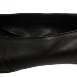 Pre Owned Salvatore Ferragamo Black Recanati Ballet Flats Size 38.5