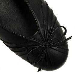 Pre Owned Salvatore Ferragamo Black Recanati Ballet Flats Size 38.5