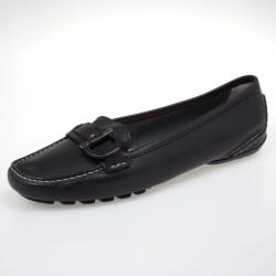 Pre Owned Salvatore Ferragamo Gancino Bit Black Leather Drivers Size 40