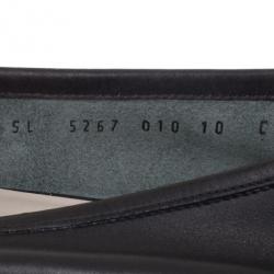 Pre Owned Salvatore Ferragamo Gancino Bit Black Leather Drivers Size 40