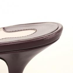 Pre Owned Salvatore Ferragamo Purple Bow Glory Slides Size 37.5