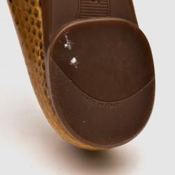 Pre Owned Salvatore Ferragamo Beige Embossed Logo Buckle 'Sun' Ballet Flats Size 40 