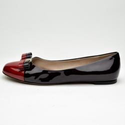 Pre Owned Salvatore Ferragamo Varina Two Tone Patent Leather Ballerina Flats Size 40