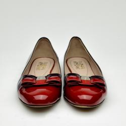 Pre Owned Salvatore Ferragamo Varina Two Tone Patent Leather Ballerina Flats Size 40