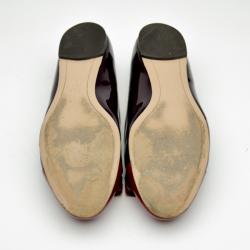 Pre Owned Salvatore Ferragamo Varina Two Tone Patent Leather Ballerina Flats Size 40