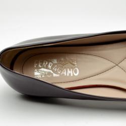 Pre Owned Salvatore Ferragamo Varina Two Tone Patent Leather Ballerina Flats Size 40