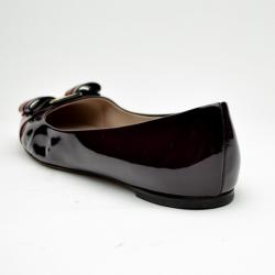 Pre Owned Salvatore Ferragamo Varina Two Tone Patent Leather Ballerina Flats Size 40