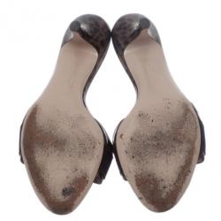 Salvatore Ferragamo Brown Glory Bow Slides Size 37