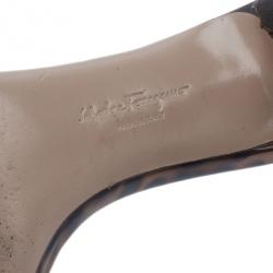 Salvatore Ferragamo Brown Glory Bow Slides Size 37