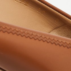 Pre Owned Salvatore Ferragamo Brown Leather Oversized Bow Pumps Size 40.5