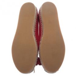 Pre Owned حذاء اسبادريل سالفاتوري فيراكامو كنافاس أحمر بليك مقاس 37.5