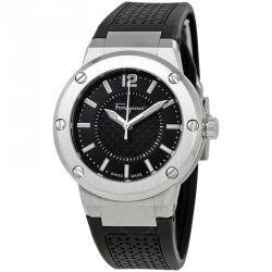 Pre Owned Salvatore Ferragamo Black Stainless Steel F-80 Women's Wristwatch 33MM