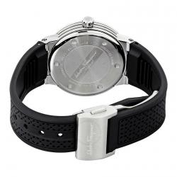 Pre Owned Salvatore Ferragamo Black Stainless Steel F-80 Women's Wristwatch 33MM