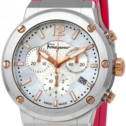 Salvatore Ferragamo Mother of Pearl Stainless Steel F-80 Women's Wristwatch 39MM