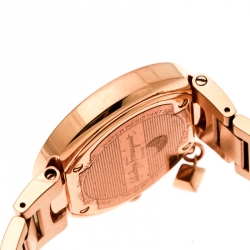 Salvatore Ferragamo White Rose Gold Plated Steel Gancino FF5 Women's Wristwatch 36 mm