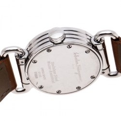 Pre Owned Salvatore Ferragamo White Stainless Steel 0125 Women's Wristwatch 25 mm