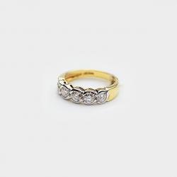 Salvini 18 K White & Yellow Gold Diamond Ring Size 56
