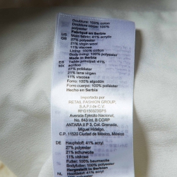 Pre Owned Sandro Off White Tweed Pleated Hem & Belted Mini Dress S