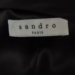 Pre Owned Sandro Black Crepe V Neck Sleeveless Midi Dress M