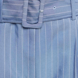 Pre Owned Sandro Blue Pinstripe Blazer and Shorts (XL/L)
