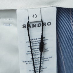 Pre Owned Sandro Blue Pinstripe Blazer and Shorts (XL/L)