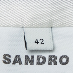Pre Owned Sandro Blue Pinstripe Blazer and Shorts (XL/L)