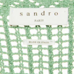 Pre Owned Sandro Green Crochet Knit Top M