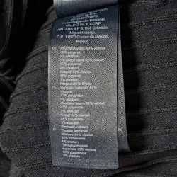 Pre Owned Sandro Black Ribbed Knit Collared Long Dress L