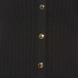 Pre Owned Sandro Black Ribbed Knit Collared Long Dress L