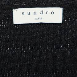 Pre Owned Sandro Black Knit Cropped Top S
