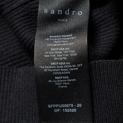Pre Owned Sandro Black Knit Cropped Top S