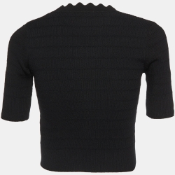 Pre Owned Sandro Black Knit Cropped Top S