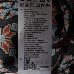 Pre Owned Sandro Black/Blue Printed Crepe Midi Dress S