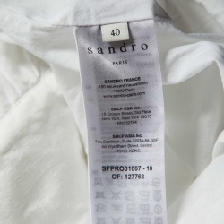 Pre Owned Sandro White Embroidered Lace Midi Dress L