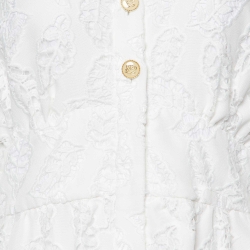Pre Owned Sandro White Embroidered Lace Midi Dress L