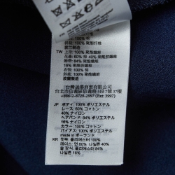 Pre Owned Sandro Navy Blue Crepe & Lace Mini Dress L