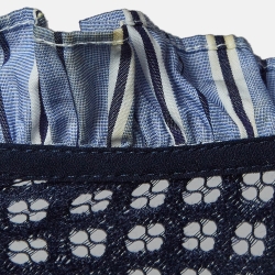 Pre Owned Sandro Navy Blue Crepe & Lace Mini Dress L