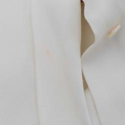 Pre Owned Sandro Off-White Satin Pleated Blouse S