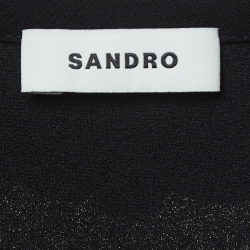 Pre Owned Sandro Black Crepe Ombline Smocked Mini Dress S