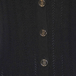 Pre Owned Sandro Black Knit Crochet Collar Villa Midi Dress M