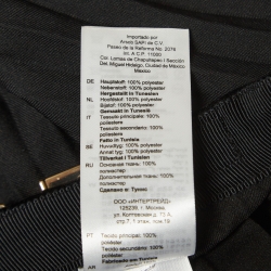 Sandro Black Twill & Velvet Pleated Midi Skirt M